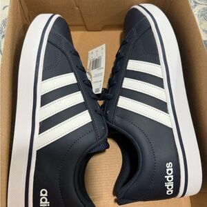 Adidas Men's Navy and White Sneakers